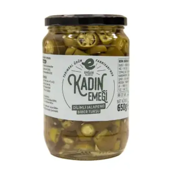 650 G Cam KVZ Dilimli Jalapeno Turşu resmi
