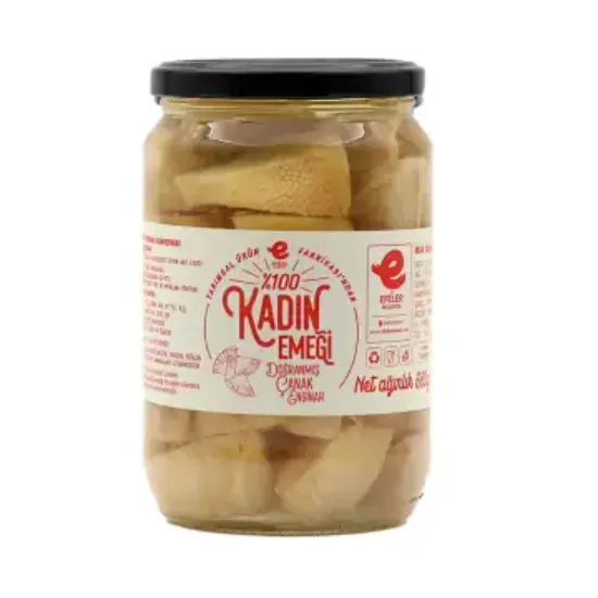 680 G Cam KVZ Doğranmış Çanak Enginar Konservesi resmi